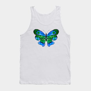 Green and Blue Butterfly Tank Top